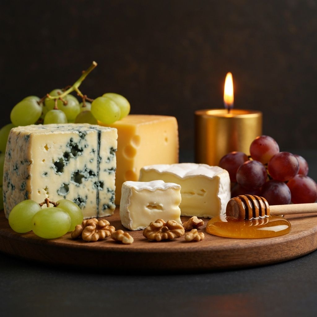 Close-up of luxury cheese board